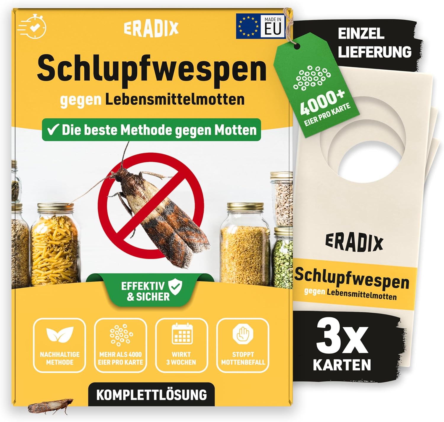 Effektive Bekämpfung von Lebensmittelmotten: ERADIX Schlupfwespen im Test